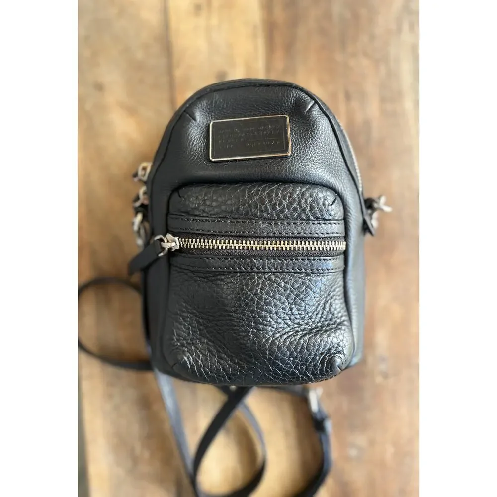 Marc by Marc Jacobs Standard Supply Mini Leather Xbody Backpack Black Zip Bag - Picture 2 of 11